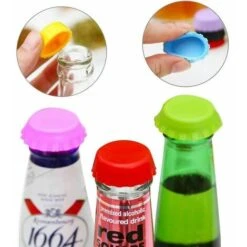 6 Pack Silicone Bottle Caps Bottle Caps Eco-friendly Silicone Lids Reusable Beer Lids Random Color -Small Appliances Store 100162254 3