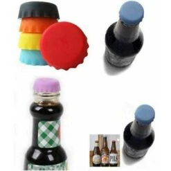 6 Pack Silicone Bottle Caps Bottle Caps Eco-friendly Silicone Lids Reusable Beer Lids Random Color -Small Appliances Store 100162254 4