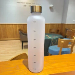 Water Bottle 1 Liter Frosted White Gold - Leak-proof, Suitable For Soft Drink Recall - Sports Water Bottle