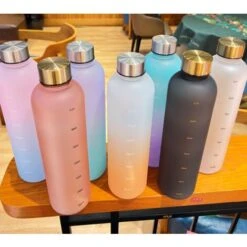 Water Bottle 1 Liter Frosted White Gold - Leak-proof, Suitable For Soft Drink Recall - Sports Water Bottle -Small Appliances Store 100284783 3