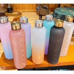 Gold Water Bottle 1 Liter Leak Proof Suitable For BPA Free Fizzy Drink Reminder With Motivational Time Marker 8 Gold Water Bottle 1 Liter Leak Proof Suitable For BPA Free Fizzy Drink Reminder With Motivational Time Marker -Small Appliances Store 100284912 4