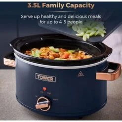 Tower Cavaletto 3.5 Litre Slow Cooker Midnight Blue -Small Appliances Store 100996069 3