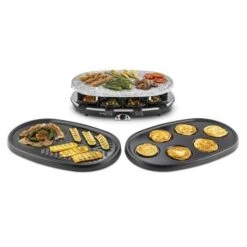 Klarstein All-U-Can-Grill Raclette 4-in-1 Pancakes Crêpes Stone Plate 8 People -Small Appliances Store 14842274 4