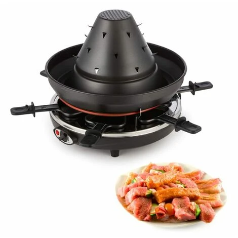 Klarstein Taste Volcano Tartar's Hat Grill Raclette Grill 1500 W 6 People Black 1 Klarstein Taste Volcano Tartar's Hat Grill Raclette Grill 1500 W 6 People Black