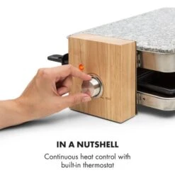 Klarstein Prime Rib Raclette Grill 8 Pers. 1500 W Natural Stone Plate Stainless Steel Wooden Feet 9 Klarstein Prime Rib Raclette Grill 8 Pers. 1500 W Natural Stone Plate Stainless Steel Wooden Feet -Small Appliances Store 22969674 5