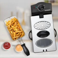 Deuba Deep Fryer 3 L Capacity 2000 W Power Stainless Steel Viewing Window Temperature Controller Kitchen Dishwasher-Safe -Small Appliances Store 36812198 5