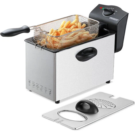 Monzana Deep Fryer 4 Liters Stainless Steel With Oil 2000 Watts Removable Oil Container Adjustable Temperature Cold Zone Technology 1 Monzana Deep Fryer 4 Liters Stainless Steel With Oil 2000 Watts Removable Oil Container Adjustable Temperature Cold Zone Technology
