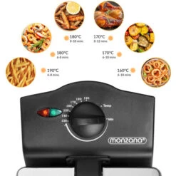 Monzana Deep Fryer 4 Liters Stainless Steel With Oil 2000 Watts Removable Oil Container Adjustable Temperature Cold Zone Technology 7 Monzana Deep Fryer 4 Liters Stainless Steel With Oil 2000 Watts Removable Oil Container Adjustable Temperature Cold Zone Technology -Small Appliances Store 36812217 3