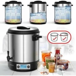 Monzana Automatic Preserving Machine 28L Continuous Temperature Controller 30-100°C Timer Tap For 14 Glasses Mulled Wine Cooker 1800W 28L Mit LCD Und Timer (de) -Small Appliances Store 37253384 3