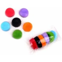 LITZEE 6pcs Silicone Crown Caps, Bottle Stopper, Eco-friendly Silicone Stopper, Reusable Beer Stopper Random Colour -Small Appliances Store 42949182 5
