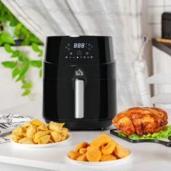 HOMCOM Air Fryer 1500W 4.5L With Digital Display Timer For Low Fat Cooking -Small Appliances Store 50241257 3