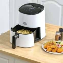 HOMCOM Air Fryer 1300W 2.5L With Digital Display Timer For Low Fat Cooking White -Small Appliances Store 50316106 3