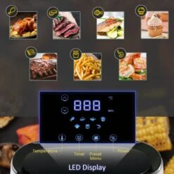 HOMCOM Air Fryer 1300W 2.5L With Digital Display Timer For Low Fat Cooking White -Small Appliances Store 50316106 4