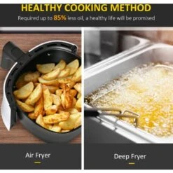 HOMCOM Air Fryer 1300W 2.5L With Digital Display Timer For Low Fat Cooking White -Small Appliances Store 50316106 5
