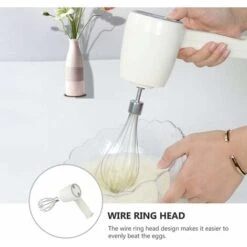 Stainless Steel Electric Mixer - Rechargeable Kitchen Whisk - Milk Mixer For Easily Beating Egg Cream And Cookie Cakes. -Small Appliances Store 50876729 4