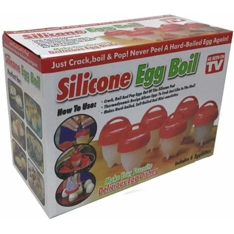 LangRay Egg Cooker, Silicone Non-Stick, Egg Cup For Boiling Eggs (Red (Pack Of 6)) 4 LangRay Egg Cooker, Silicone Non-Stick, Egg Cup For Boiling Eggs (Red (Pack Of 6)) - Image 4