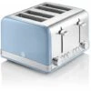 Swan 4 Slice Retro Blue Toaster