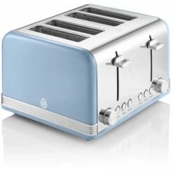 Swan 4 Slice Retro Blue Toaster