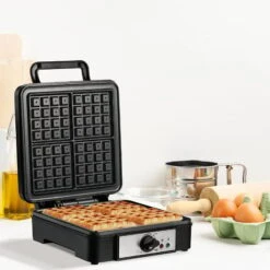 HOMCOM 4 Slice Waffle Maker W/ Deep Cooking Plate Adjustable Temperature1200W -Small Appliances Store 54027490 3