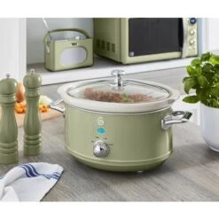 Swan 3.5L Slow Cooker Retro Green -Small Appliances Store 54674094 5