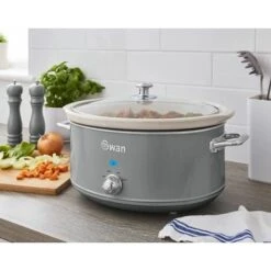 Swan 6.5L Slow Cooker Retro Grey -Small Appliances Store 54674150 5