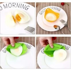 Egg Poacher, Poached Egg Maker, Non-Stick Poached Eggs Cups, Microwave Egg Poacher, BPA Co.ukee Silicone Egg Poacher Cups, Set Of 4, Blue, Green, Yellow, Rose Red -Small Appliances Store 54897039 5