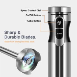 VonShef Electric Potato Masher & Hand Blender 1000W - 2 In 1 Immersion Blender With Potato Masher Attachment – Perfect For Blending & Mashing Potatoes, Baby Food And Vegetables -Small Appliances Store 54924473 4