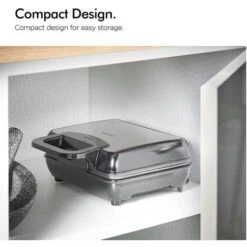 VonShef Waffle Maker, Dual Belgian Waffle Easy Clean Non-Stick Coated Plates & Automatic Temperature Control, Compact Stainless Steel Design – 1000W -Small Appliances Store 54924479 5