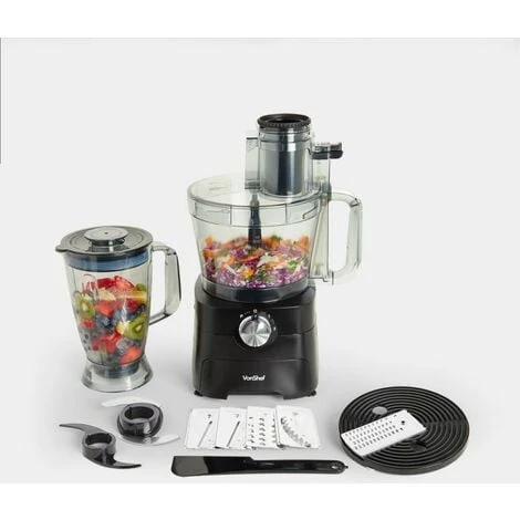 VonShef Food Processor – 1000W Multifunctional 8in1 Chopper, Mixer With Dough Blade, Spatula, Shredder, Medium / Fine Grater & Slicer – 3.5L Bowl & 1.8L Jug - 2 Speed Settings & Pulse Function 2 VonShef Food Processor – 1000W Multifunctional 8in1 Chopper, Mixer With Dough Blade, Spatula, Shredder, Medium / Fine Grater & Slicer – 3.5L Bowl & 1.8L Jug - 2 Speed Settings & Pulse Function - Image 2