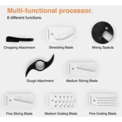 VonShef Food Processor – 1000W Multifunctional 8in1 Chopper, Mixer With Dough Blade, Spatula, Shredder, Medium / Fine Grater & Slicer – 3.5L Bowl & 1.8L Jug - 2 Speed Settings & Pulse Function 7 VonShef Food Processor – 1000W Multifunctional 8in1 Chopper, Mixer With Dough Blade, Spatula, Shredder, Medium / Fine Grater & Slicer – 3.5L Bowl & 1.8L Jug - 2 Speed Settings & Pulse Function -Small Appliances Store 54924487 3