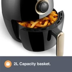 VonShef 2L Air Fryer Electric 1000W With Large Capacity Basket, Rapid Air Circulation, Easy Clean Non-Stick Coating & Auto Shut Off Ready Alert- Quick, Low Fat Healthy Cooking - Heats From 80 - 200°C -Small Appliances Store 54924503 3
