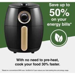 VonShef 2L Air Fryer Electric 1000W With Large Capacity Basket, Rapid Air Circulation, Easy Clean Non-Stick Coating & Auto Shut Off Ready Alert- Quick, Low Fat Healthy Cooking - Heats From 80 - 200°C -Small Appliances Store 54924503 5