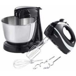 VonShef 2 In 1 Twin Hand And Stand Mixer 300W With Detachable Mixing Function, Non Slip Feet, 5 Speeds, Eject & Turbo Button - Includes 3.5L Capacity Bowl, 2X Beaters, 2X Dough Hooks & Balloon Whisk -Small Appliances Store 54924550 3