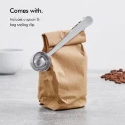 VonShef Cafetiere Stainless Steel - 6 Cup/800ml Double Walled Satin Brushed Coffee Filter With Coffee Measuring Spoon And Bag Sealing Clip -Small Appliances Store 54924629 5