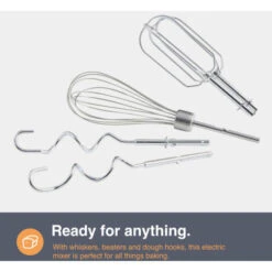 VonShef Professional 300W Hand Mixer, Red, Includes Chrome Beaters, Dough Hooks, Balloon Whisk + 5 Speed With Turbo Button -Small Appliances Store 54925029 3