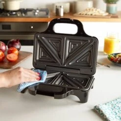 VonShef 2 Slice Sandwich Toaster & Toastie Maker Electric - Portable Compact Panini Press & Grill 700W - Easy Clean Non-Stick Deep Fill Plates For Toasties, Indicator Light & Auto Temperature Control -Small Appliances Store 54925316 4