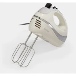 VonShef Professional 300W Hand Mixer, Cream, Includes Chrome Beaters, Dough Hooks, Balloon Whisk + 5 Speed With Turbo Button -Small Appliances Store 55004437 3
