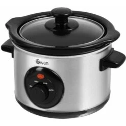 Swan 1.5 Litre Stainless Steel Slow Cooker -Small Appliances Store 55564433 5