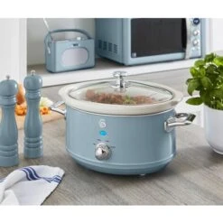 Swan 3.5L Slow Cooker Retro Blue 9 Swan 3.5L Slow Cooker Retro Blue -Small Appliances Store 55564447 5