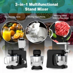 3 In 1 Electric Food Stand Mixer 6 Adjustable Speed Kitchen Beater Meat Grinder -Small Appliances Store 57639626 3