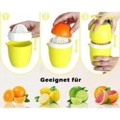Manual Citrus Juicer With Unique Lemon Shaped Design Two Use Modes For Different Fruits (Yellow) -Small Appliances Store 57735209 4