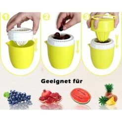 Manual Citrus Juicer With Unique Lemon Shaped Design Two Use Modes For Different Fruits (Yellow) -Small Appliances Store 57735209 5