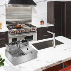 2500W 220-240V 12.7QT/12L Stainless Steel Double Cylinder Electric Fryer UK 8 2500W 220-240V 12.7QT/12L Stainless Steel Double Cylinder Electric Fryer UK -Small Appliances Store 57959952 4