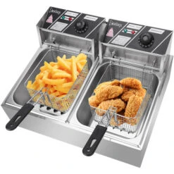 2500W 220-240V 12.7QT/12L Stainless Steel Double Cylinder Electric Fryer UK 9 2500W 220-240V 12.7QT/12L Stainless Steel Double Cylinder Electric Fryer UK -Small Appliances Store 57959952 5