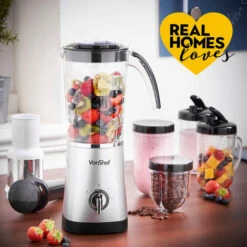 VonShef Blender, Juicer & Grinder - 4 In 1 Multi-Functional, 17 Piece Set With 2 Speed Settings And Pulse Function Ideal For Crushing Ice, Making Smoothies, Protein Shakes And More 220W -Small Appliances Store 58218029 3