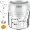 Electric Meat Grinder,250ML Cordless Electric Meat Grinder Mini Portable Blender With 3 Sharp Blades