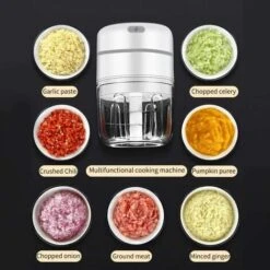 Electric Meat Grinder,250ML Cordless Electric Meat Grinder Mini Portable Blender With 3 Sharp Blades -Small Appliances Store 58419106 5