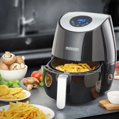 Monzana Hot Air Fryer Digital Touch Display 3.6L No Oil Healthy 6 Programs 1500W Kitchen Fryer Convection Oven Black XXL 1 Monzana Hot Air Fryer Digital Touch Display 3.6L No Oil Healthy 6 Programs 1500W Kitchen Fryer Convection Oven Black XXL