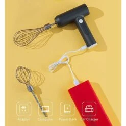Electric Egg Beater With Two Wire Beaters Food Beater 3 Speed Whisk Vertical Cordless Hand Mixer With Egg Separator For Cake Egg Custard Cooking -Small Appliances Store 59691629 3