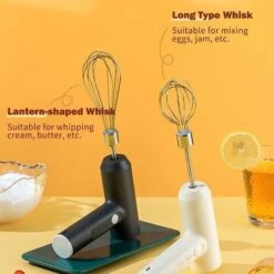 Electric Egg Beater With Two Wire Beaters Food Beater 3 Speed Whisk Vertical Cordless Hand Mixer With Egg Separator For Cake Egg Custard Cooking -Small Appliances Store 59691629 5